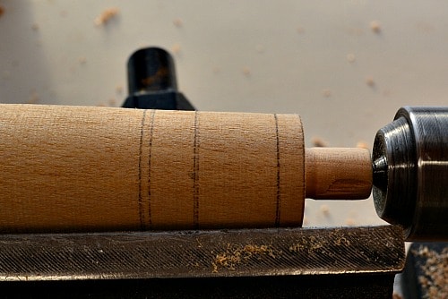 Bottle Stopper: initial design markings on the blank