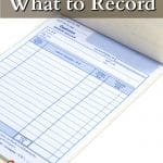 Receipt book open to a blank page