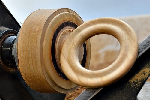 Shawl PIns - Ring separated off of the lathe