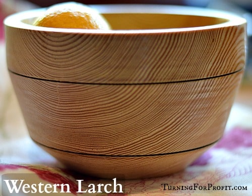 Woodturning - Larch bowl with burn lines