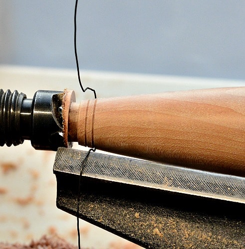 Woodturning - wire around wood only