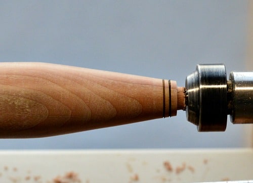 Woodturning - burn lines on the other end of the handle