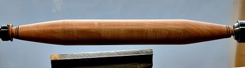 Woodturning - Finished Rolling Pin with burn lines