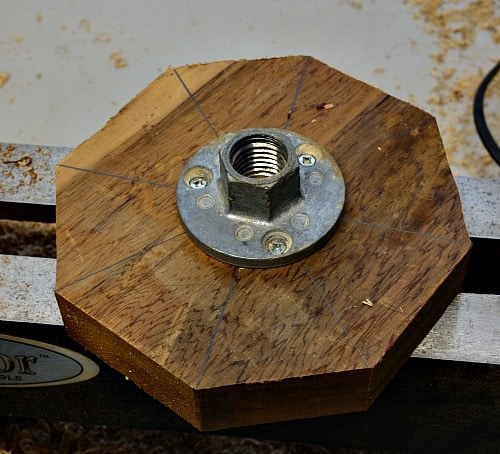 tea light holder, Face plate attached to the blank