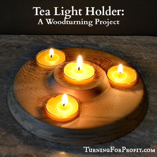 tea light holder, the finished candle holder with 4 lit candles