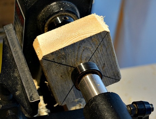 At the start only the corners are cut by your bowl gouge