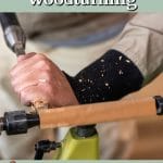 Hands working wood on a lathe