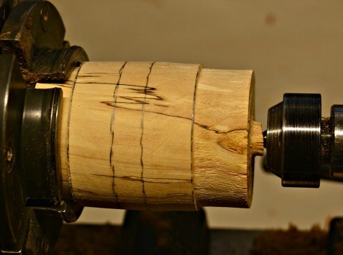 I use a parting tool to make the tenons on a lidded box