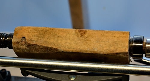 A secure spindle on the lathe ready to be turned