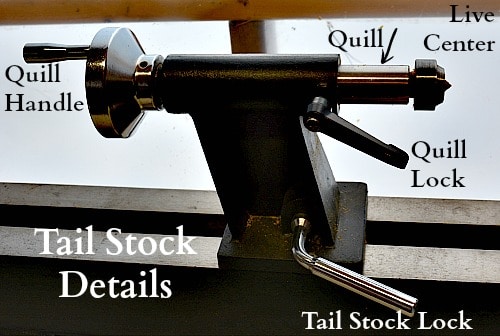 Details of the tail stock from the reverse side