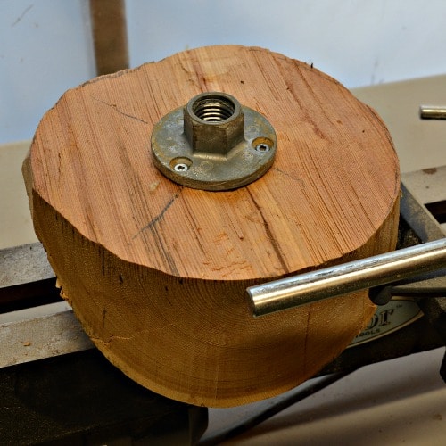 Face plate attached to bowl blank for the yarn bowl