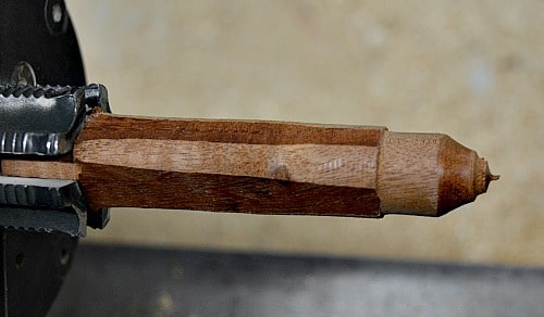 Pen blank on the lathe