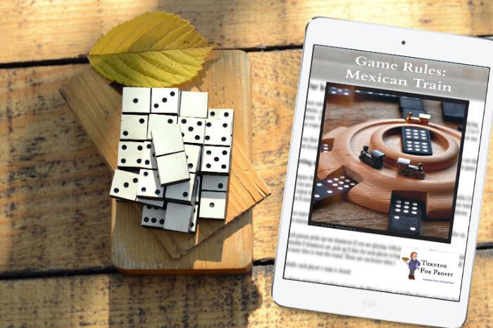 Turn a Mexican Train Dominoes hub and make dominoes more fun.  This wood turned domino train station is a little challenging but still easy for a beginner.  