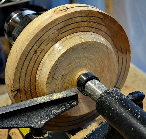 turning the back of the cedar trivet